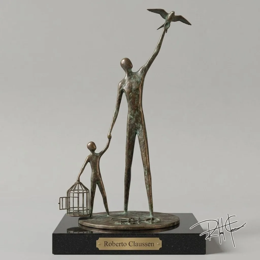 Liberdade — Escultura. Bronze  - base em granito preto absoluto. Roberto Claussen.