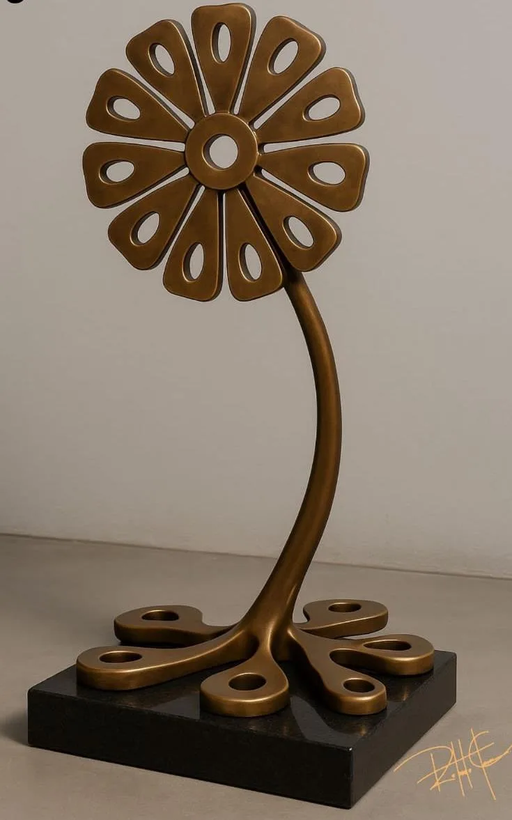 Dente de Leão — Escultura. Bronze  · base em granito preto absoluto. Roberto Claussen.