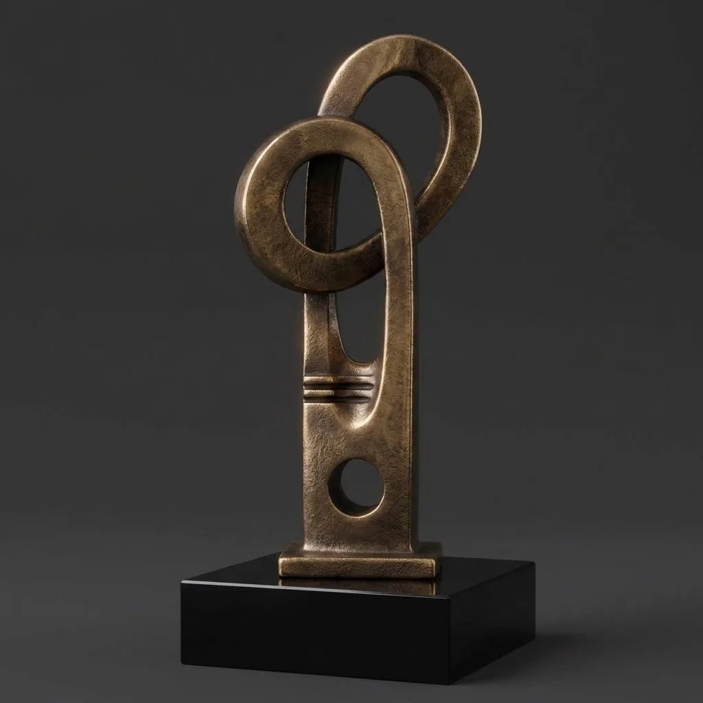 Nó Infinito — Escultura. Bronze  · base em granito preto absoluto. Roberto Claussen.