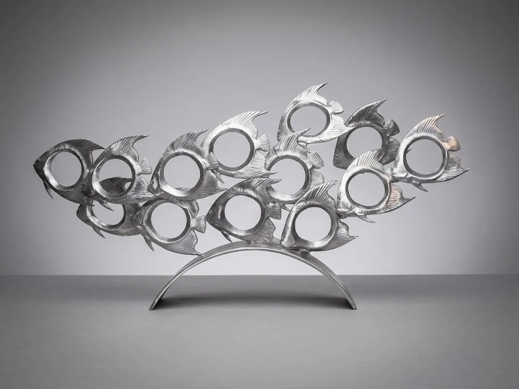 Cardume da Prosperidade — Escultura. Alumínio Aeronáutico  - base em alumínio aeronáutico. Roberto Claussen.